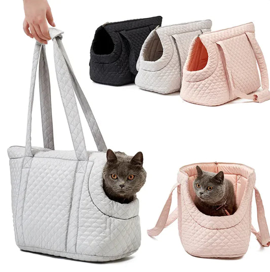 Quilted Korean-Style Pet Travel Bag